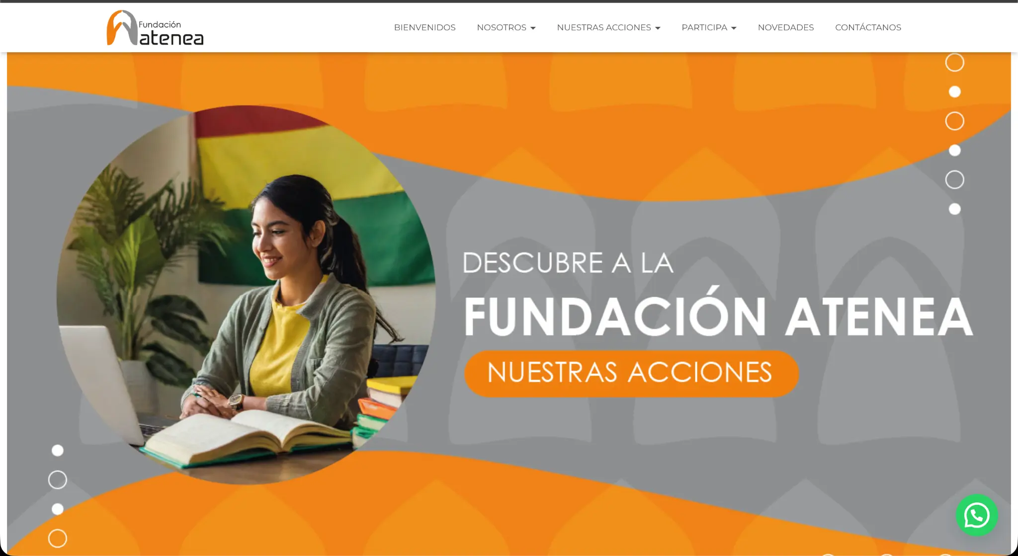 Vista del sitio de Fundación Atenea
