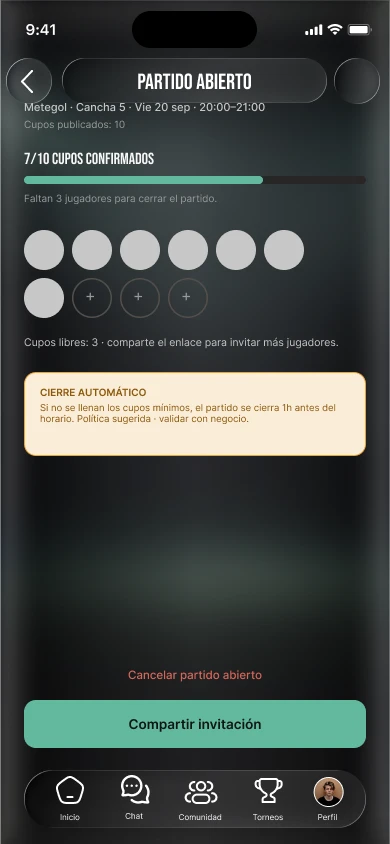 Detalle de partido