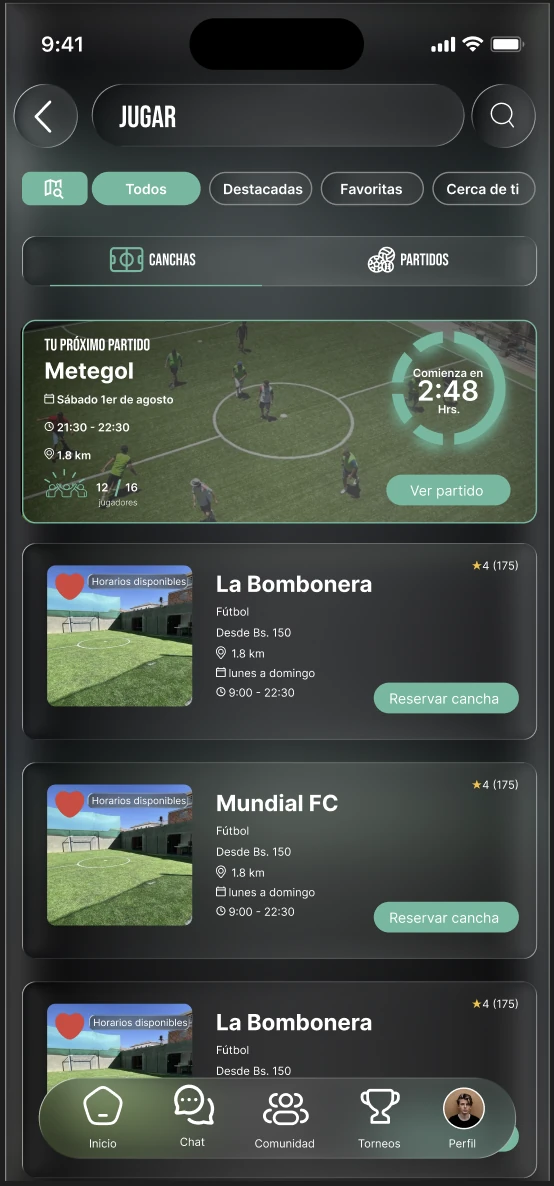 Reservar y descubrir canchas